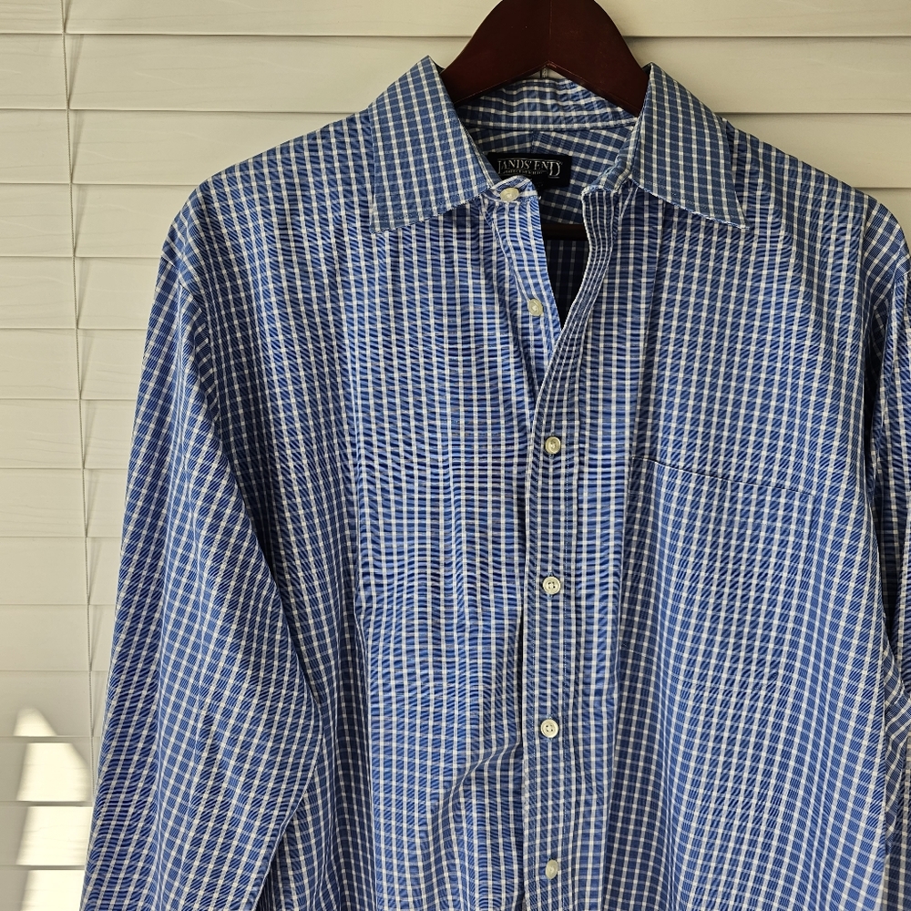 LANDS END Tall Button-Down Shirt with French Cuffs